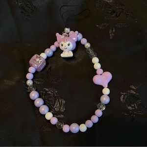 Adorable Sanior Kuromi keychains,Bag Charm, Phone Charm, handmade beads, Gift